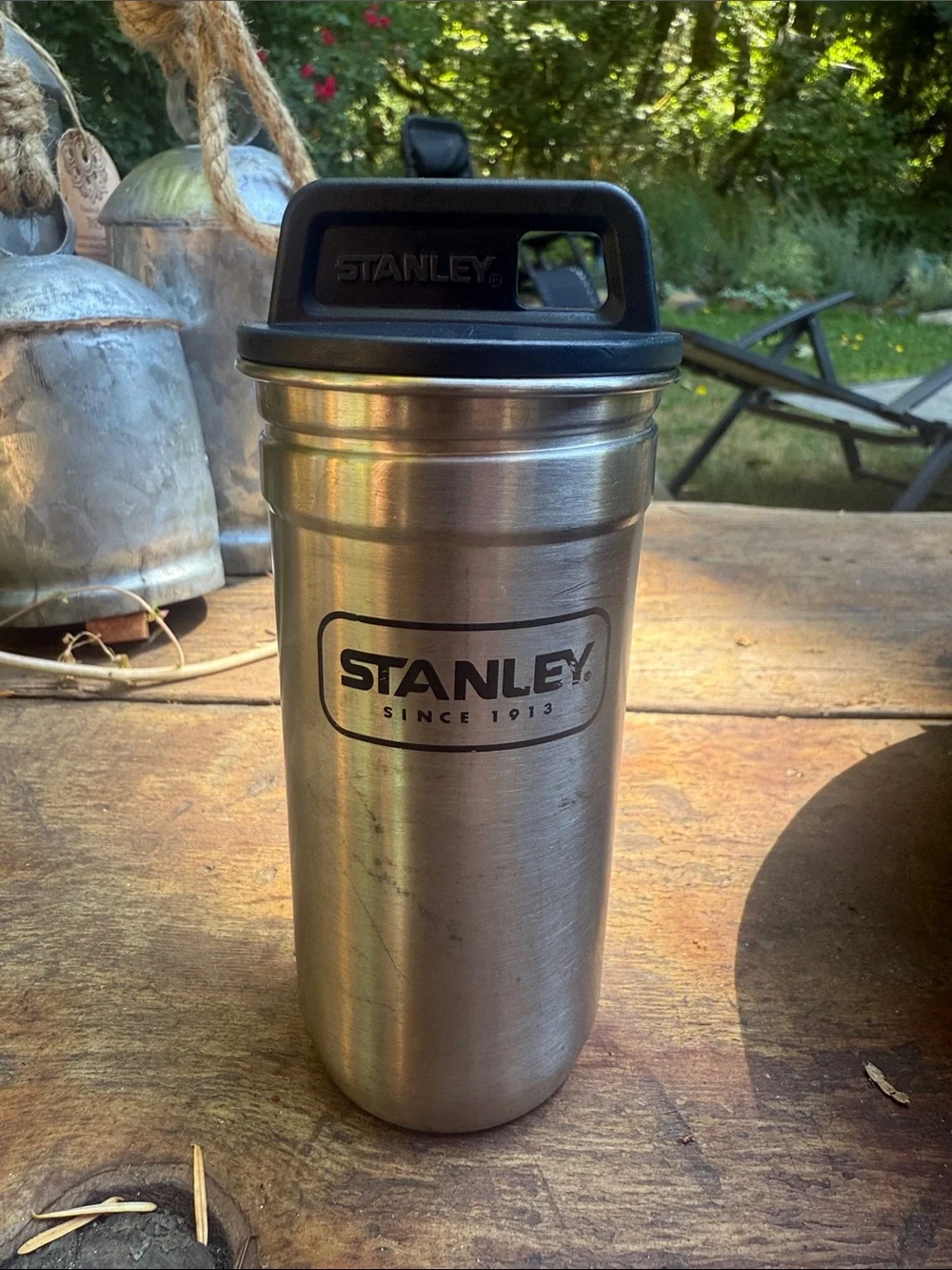 Stanley Stainless Steel Shot Cup Set with Carry Tube — Silver